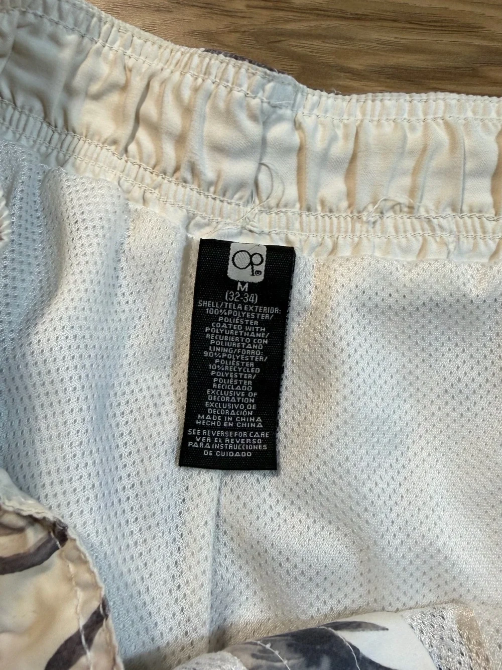 Men's Floral Swim Trunks - White with Blue & Navy Floral Print